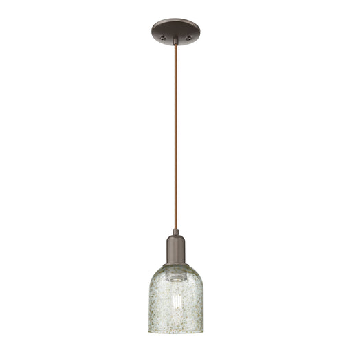 Innovations Caledonia 5in 1-Light Mini Pendant | Industrial Oil Rubbed Bronze Steel and Mica Glass | Kitchen Island & Dining Room | Model 716-1P-OB-G259