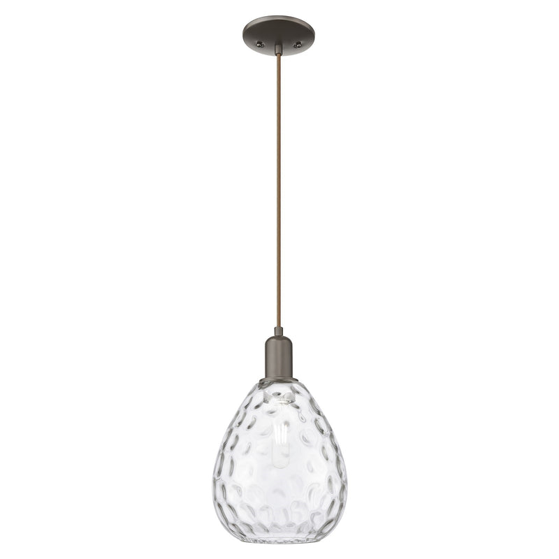 Innovations Waverly 8in 1-Light Mini Pendant | Industrial Oil Rubbed Bronze Steel and Clear Glass | Kitchen Island & Dining Room | Model 716-1P-OB-G372