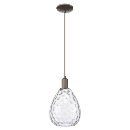 Innovations Waverly 8in 1-Light Mini Pendant | Industrial Oil Rubbed Bronze Steel and Clear Glass | Kitchen Island & Dining Room | Model 716-1P-OB-G372