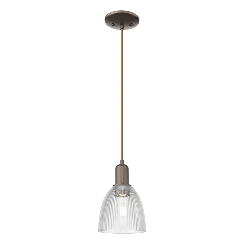Innovations Castile 6in 1-Light Mini Pendant | Industrial Oil Rubbed Bronze and Clear Glass | Kitchen Island & Dining Room | 6 x 6 | Model 716-1P-OB-G382
