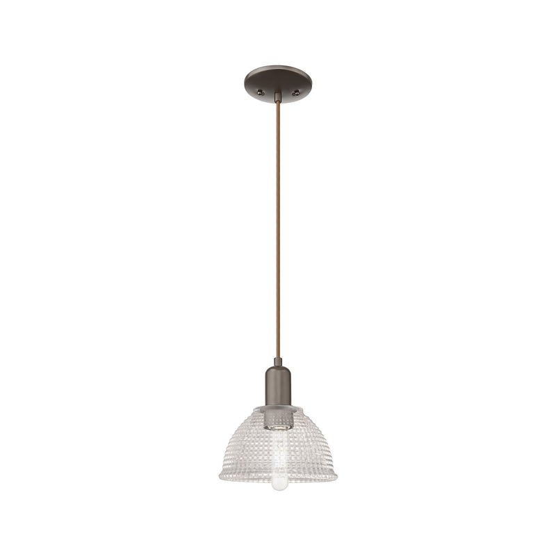 Innovations Arietta 8in 1-Light Mini Pendant | Industrial Oil Rubbed Bronze Steel and Clear Glass | Kitchen Island & Dining Room | Model 716-1P-OB-G422