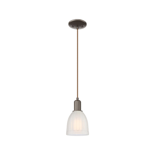 Innovations Brookfield 6in 1-Light Mini Pendant | Industrial Oil Rubbed Bronze and White Frosted Ribbed Glass | Kitchen Island & | Model 716-1P-OB-G441