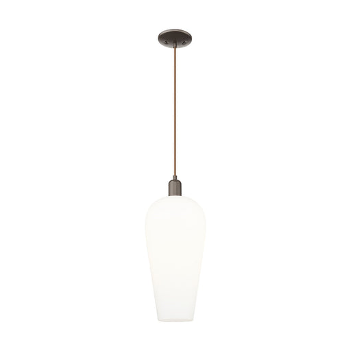 Innovations Chelsea 8in 1-Light Mini Pendant | Industrial Oil Rubbed Bronze Steel and White Glass | Kitchen Island & Dining | Model 716-1P-OB-G456-8WH