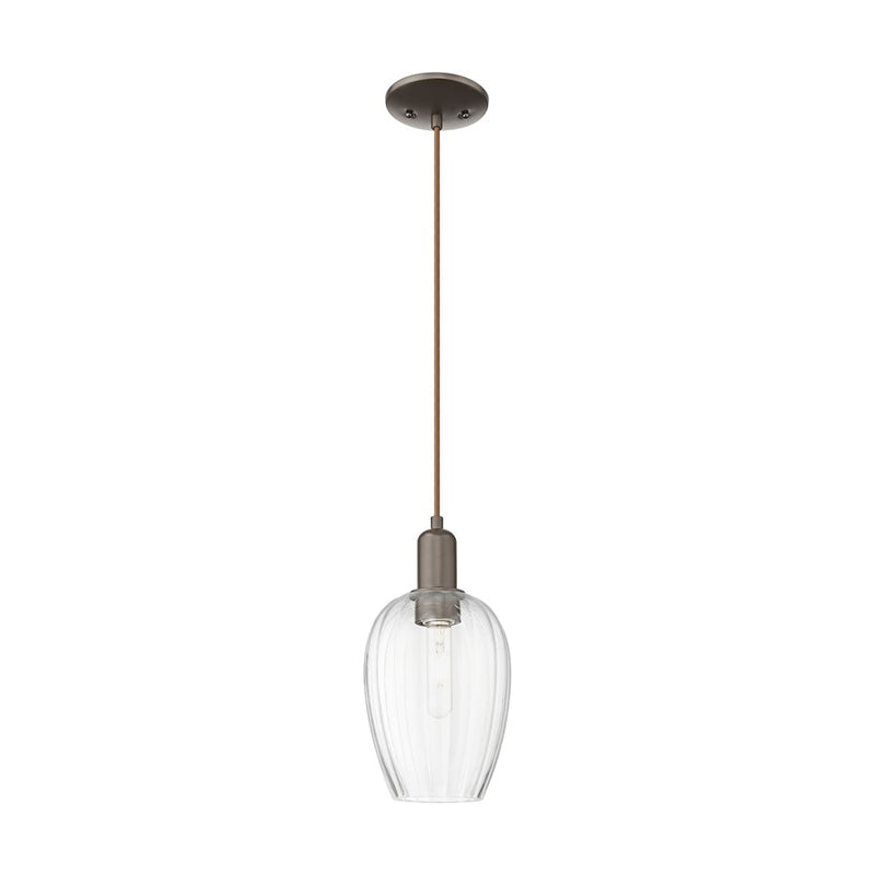 Innovations Preston 1Lt 6" Flute Cord Mini Pendant, OB/CL - 716-1P-OB-G457-6CL