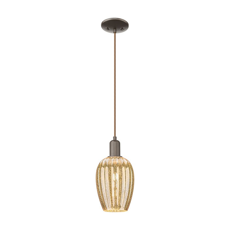 Innovations Preston 1Lt 6" Flute Cord Mini Pendant, OB/MC - 716-1P-OB-G457-6ME