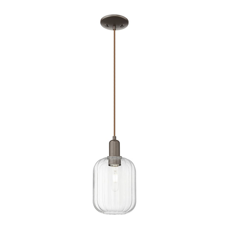 Innovations Preston 1Lt 7" Jar Cord Mini Pendant, OB/CL Jar - 716-1P-OB-G460-7CL