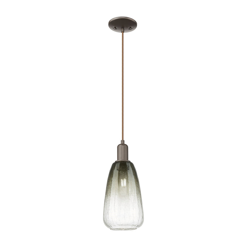 Innovations Brookhaven Almond 6in 1-Light Mini Pendant | Industrial Oil Rubbed Bronze and Slate Glass | Kitchen Island & Dining | Model 716-1P-OB-G480-6SL