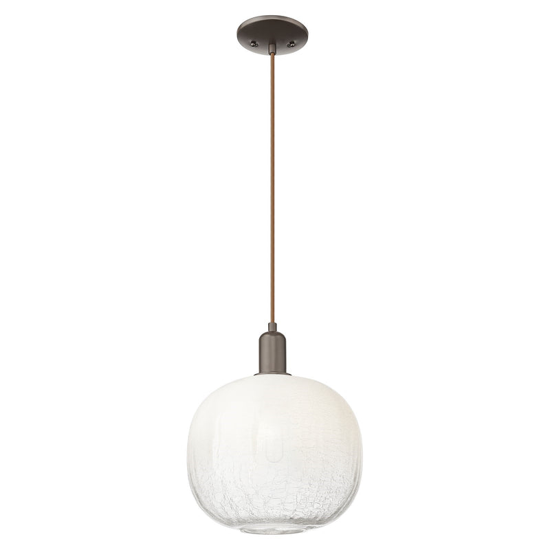 Innovations Brookhaven Sphere 10.5in 1-Light Mini Pendant | Industrial Oil Rubbed Bronze Steel and Opal Glass | Kitchen Island | Model 716-1P-OB-G481-10OP