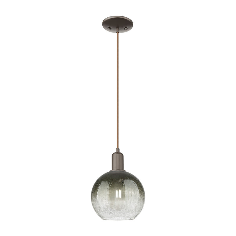 Innovations Brookhaven Globe 7.88in 1-Light Mini Pendant | Industrial Oil Rubbed Bronze Steel and Slate Glass | Kitchen Island | Model 716-1P-OB-G483-8SL