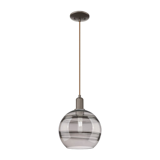 Innovations Rochester 10in 1-Light Mini Pendant | Industrial Oil Rubbed Bronze Steel and Light Smoke Glass | Kitchen Island & | Model 716-1P-OB-G556-10SM