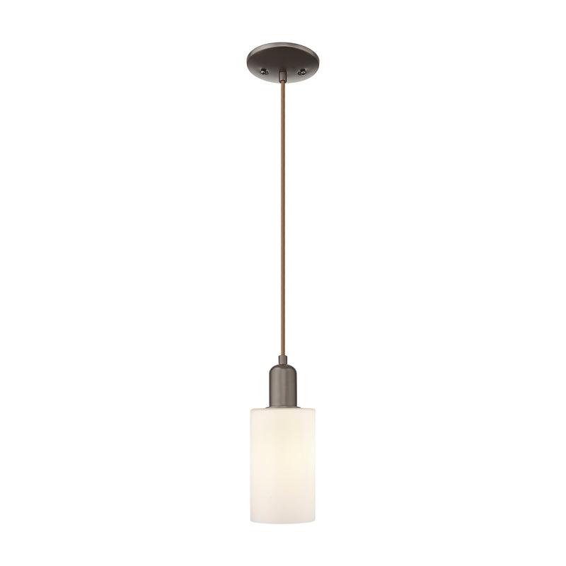 Innovations Clymer 4in 1-Light Mini Pendant | Industrial Oil Rubbed Bronze Steel and Matte White Glass | Kitchen Island | 3.88 x | Model 716-1P-OB-G801