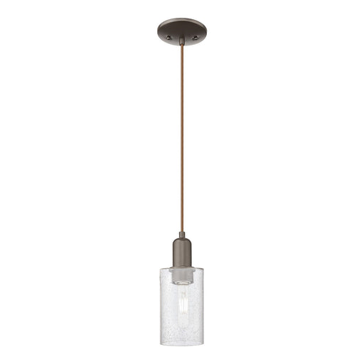 Innovations Clymer 1-Light Mini Pendant | Industrial Oil Rubbed Bronze Steel and Seedy Glass | Kitchen Island & Dining Room | 3.88 | Model 716-1P-OB-G804