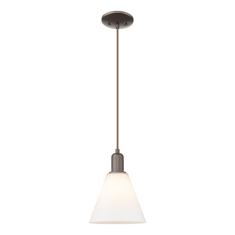 Innovations Berkshire 8in 1-Light Mini Pendant | Industrial Oil Rubbed Bronze and Matte White Glass | Kitchen Island & Dining | Model 716-1P-OB-GBC-81