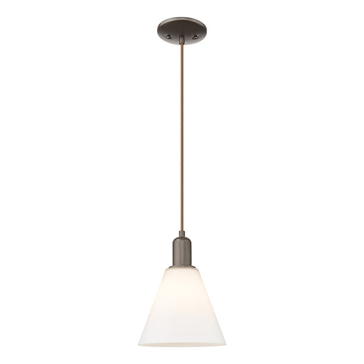 Innovations Berkshire 8in 1-Light Mini Pendant | Industrial Oil Rubbed Bronze and Matte White Glass | Kitchen Island & Dining | Model 716-1P-OB-GBC-81