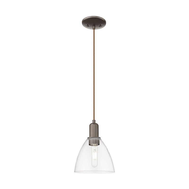 Innovations Bristol 8in 1-Light Mini Pendant | Industrial Oil Rubbed Bronze and Clear Glass | Kitchen Island & Dining Room | 7.5 | Model 716-1P-OB-GBD-752