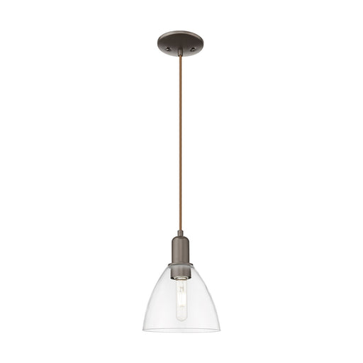Innovations Bristol 8in 1-Light Mini Pendant | Industrial Oil Rubbed Bronze and Clear Glass | Kitchen Island & Dining Room | 7.5 | Model 716-1P-OB-GBD-752