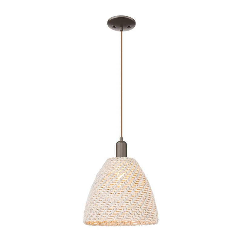 Innovations NB Dome 1Lt 12" Cord Mini Pendant, OB/NF - 716-1P-OB-NBD-12-NAT