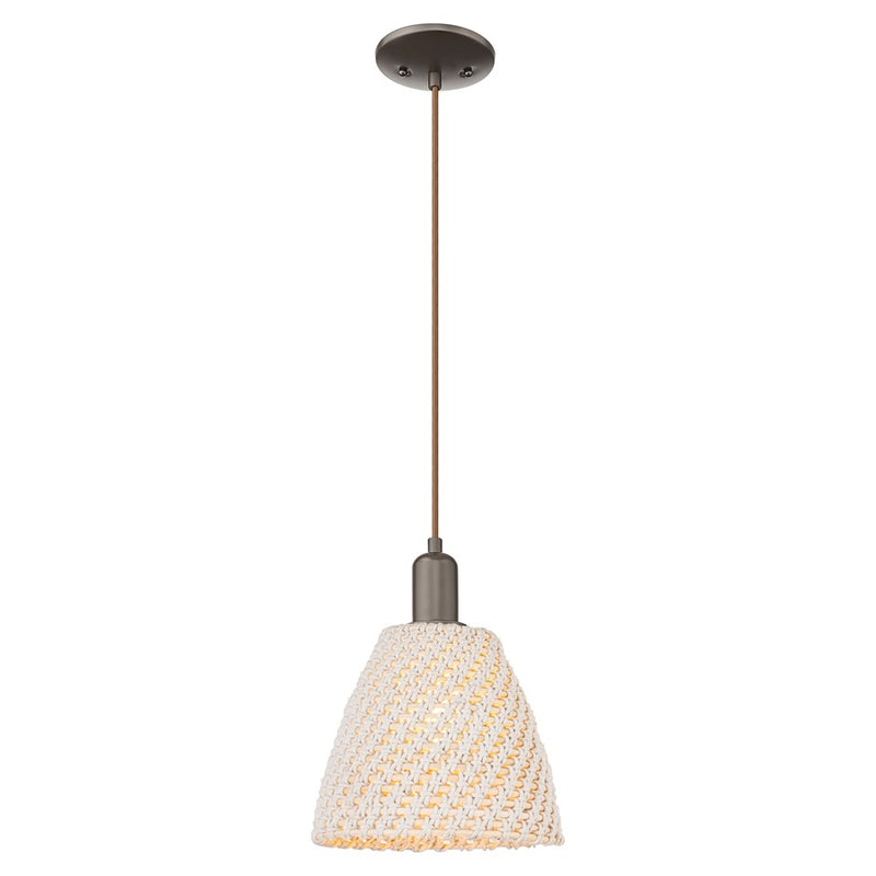 Innovations NB Dome 1Lt 9" Cord Mini Pendant, OB/NF - 716-1P-OB-NBD-9-NAT