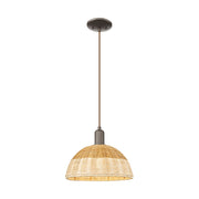 Innovations NB Dome Cord Mini Pendant, 12" Shade, BZ/NT - 716-1P-OB-NBD2-12-NAT