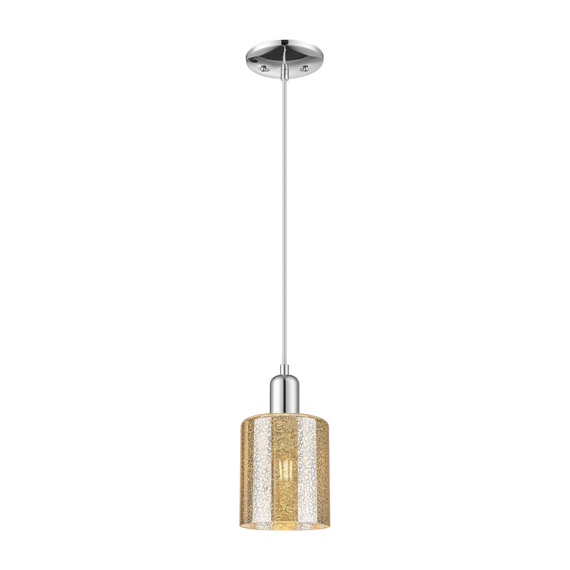 Innovations Cobbleskill 5in 1-Light Mini Pendant | Industrial Polished Chrome and Mercury Glass | Kitchen Island & Breakfast Nook | Model 716-1P-PC-G116