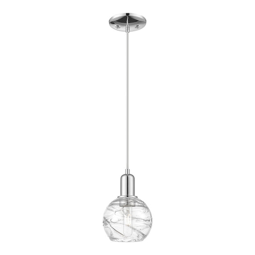 Innovations Athens Deco Swirl 6in 1-Light Mini Pendant | Industrial Polished Chrome and Clear Deco Swirl Glass | Kitchen | Model 716-1P-PC-G1213-6CL