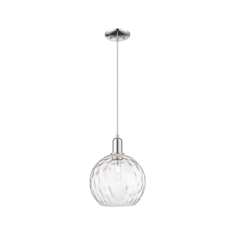 Innovations Athens Water Glass 10in 1-Light Mini Pendant | Industrial Polished Chrome and Clear Glass | Kitchen Island & Dining | Model 716-1P-PC-G1215-10