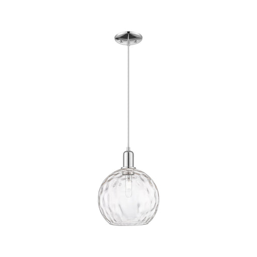 Innovations Athens Water Glass 10in 1-Light Mini Pendant | Industrial Polished Chrome and Clear Glass | Kitchen Island & Dining | Model 716-1P-PC-G1215-10