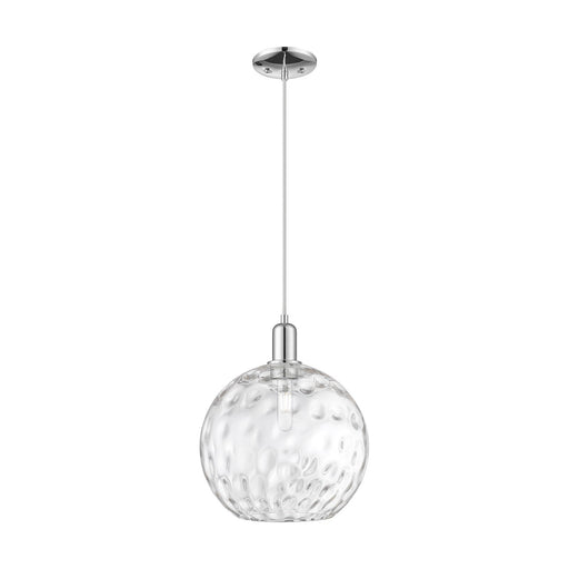 Innovations Athens Water Glass 12in 1-Light Mini Pendant | Industrial Polished Chrome Steel and Clear Water Glass | Kitchen | Model 716-1P-PC-G1215-12