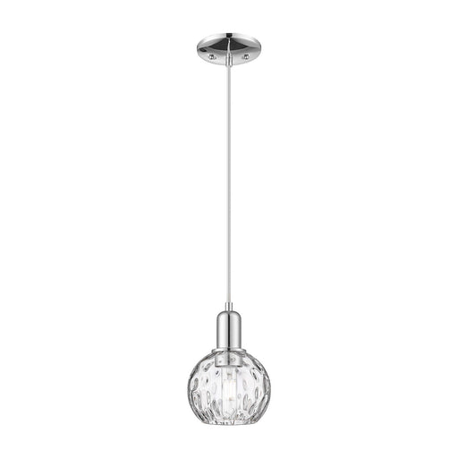 Innovations Athens 6in 1-Light Mini Pendant | Industrial Polished Chrome and Clear Water Glass | Kitchen Island & Breakfast Nook | Model 716-1P-PC-G1215-6