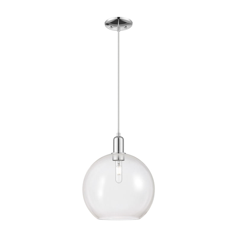 Innovations Athens 12in 1-Light Mini Pendant | Industrial Polished Chrome and Clear Glass | Kitchen Island & Dining Room | 11.75 | Model 716-1P-PC-G122-12