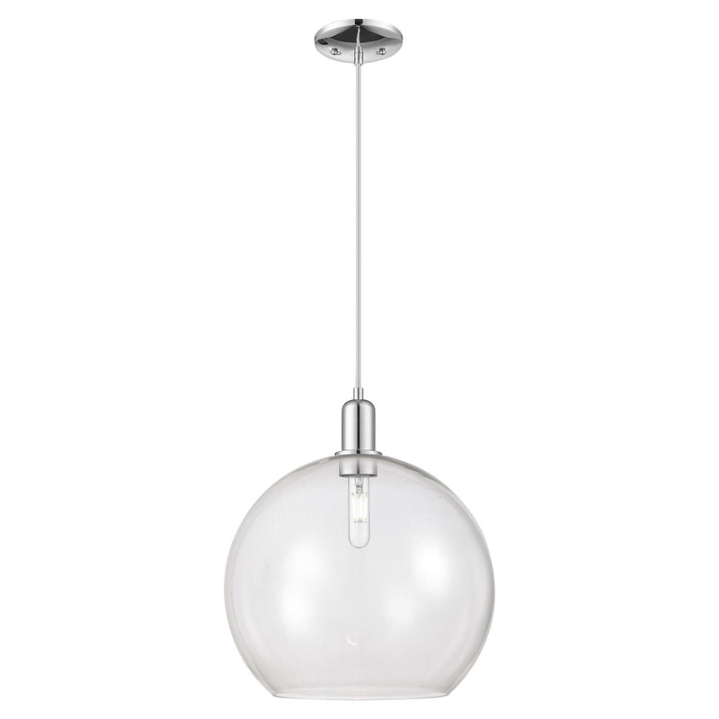 Innovations Athens 14in 1-Light Mini Pendant | Industrial Polished Chrome Steel and Clear Glass | Kitchen Island & Dining Room | Model 716-1P-PC-G122-14