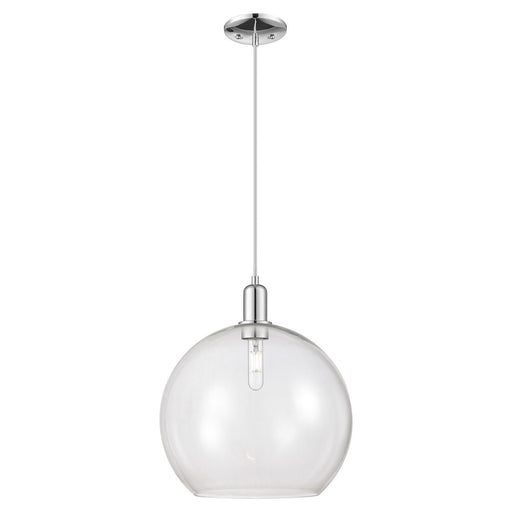 Innovations Athens 14in 1-Light Mini Pendant | Industrial Polished Chrome Steel and Clear Glass | Kitchen Island & Dining Room | Model 716-1P-PC-G122-14