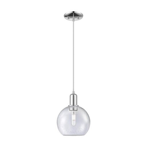 Innovations Athens 8in 1-Light Mini Pendant | Industrial Polished Chrome and Seedy Glass | Kitchen Island & Dining Room | 8 x 8 x | Model 716-1P-PC-G124-8