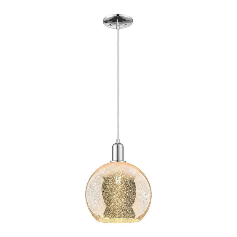 Innovations Athens 10in 1-Light Mini Pendant | Industrial Polished Chrome and Mercury Glass | Kitchen Island & Dining Room | 10 | Model 716-1P-PC-G128-10