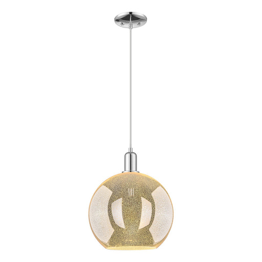 Innovations Athens 12in 1-Light Mini Pendant | Industrial Polished Chrome and Mercury Glass | Kitchen Island & Dining Room | Model 716-1P-PC-G128-12
