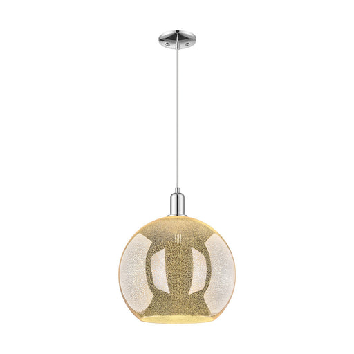 Innovations Athens 14in 1-Light Mini Pendant | Industrial Polished Chrome and Mercury Glass | Kitchen Island & Dining Room | Model 716-1P-PC-G128-14