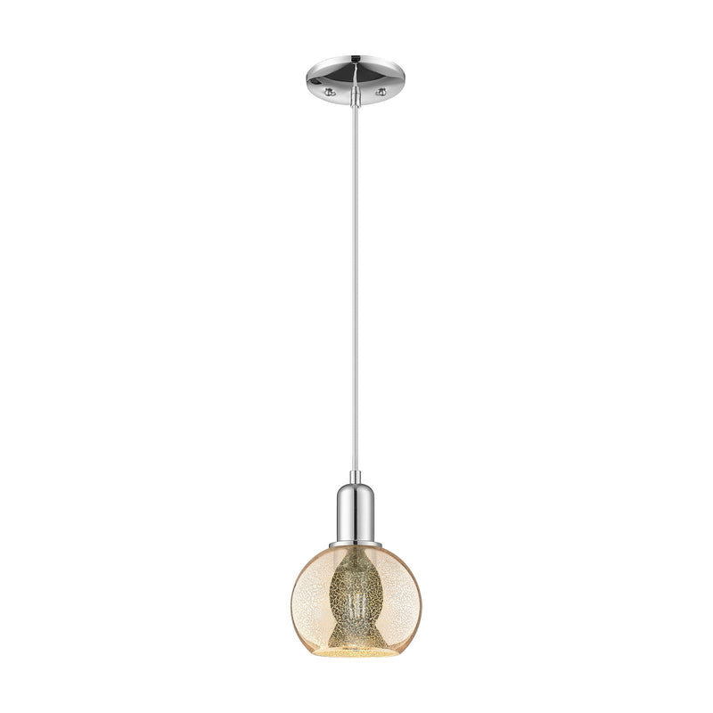 Innovations Athens 6in 1-Light Mini Pendant | Industrial Polished Chrome Steel and Mercury Glass | Kitchen Island & Dining Room | Model 716-1P-PC-G128-6