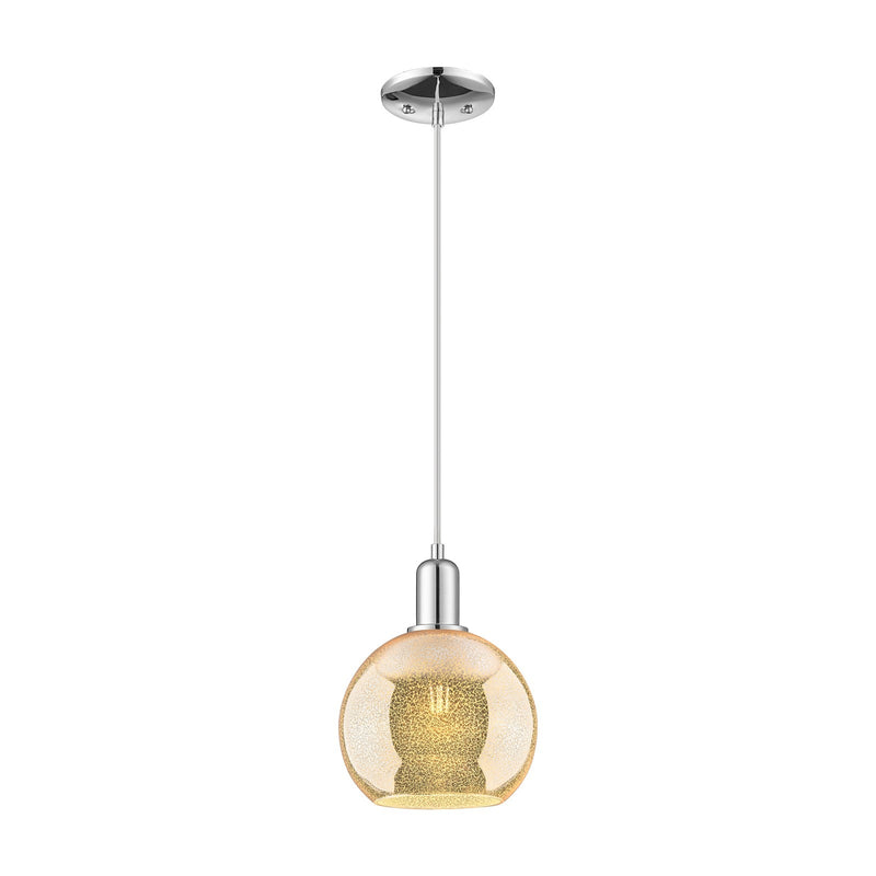 Innovations Athens 8in 1-Light Mini Pendant | Industrial Polished Chrome and Mercury Glass | Kitchen Island & Dining Room | 8 x 8 | Model 716-1P-PC-G128-8