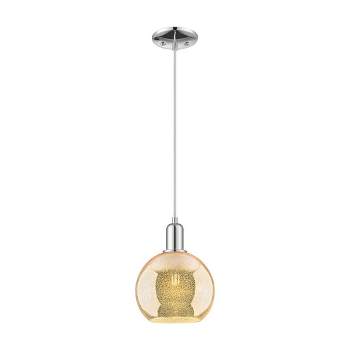 Innovations Athens 8in 1-Light Mini Pendant | Industrial Polished Chrome and Mercury Glass | Kitchen Island & Dining Room | 8 x 8 | Model 716-1P-PC-G128-8