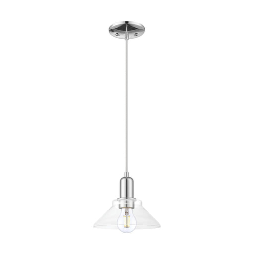 Innovations Orwell 8in 1-Light Mini Pendant | Industrial Polished Chrome Steel and Clear Glass | Kitchen Island & Dining Room | Model 716-1P-PC-G132