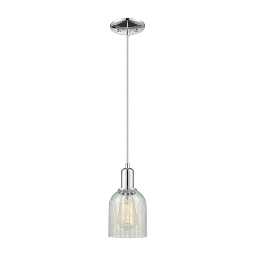 Innovations Caledonia 5in 1-Light Mini Pendant | Industrial Polished Chrome Steel and Mouchette Glass | Kitchen Island & Dining | Model 716-1P-PC-G2511