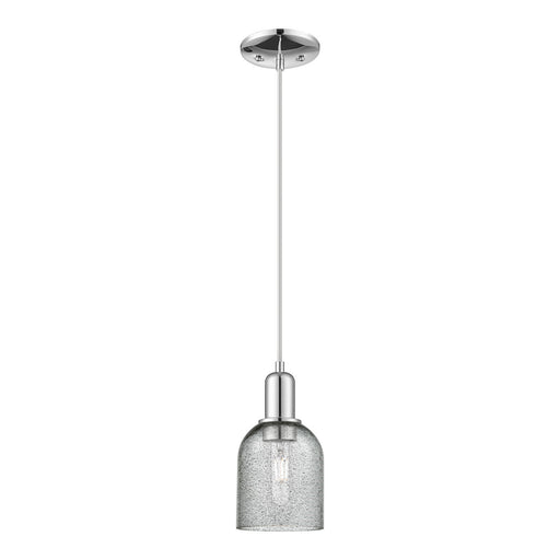 Innovations Caledonia 5in 1-Light Mini Pendant | Industrial Polished Chrome and Charcoal Glass | Kitchen Island & Dining Room | 5 x | Model 716-1P-PC-G257