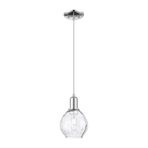 Innovations Waverly 6in 1-Light Mini Pendant | Industrial Polished Chrome and Clear Water Glass | Kitchen Island & Dining Room | 6 | Model 716-1P-PC-G362