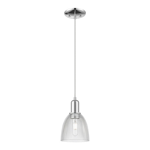 Innovations Castile 6in 1-Light Mini Pendant | Industrial Polished Chrome Steel and Clear Glass | Kitchen Island & Dining Room | Model 716-1P-PC-G382