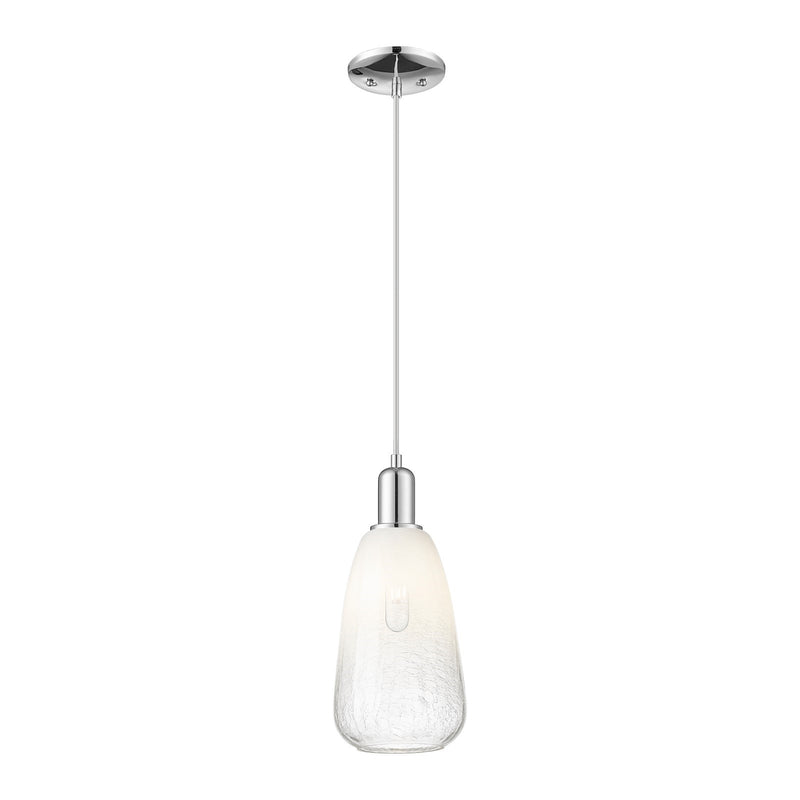 Innovations Brookhaven Almond 6in 1-Light Mini Pendant | Industrial Polished Chrome and Opal Glass | Kitchen Island & Dining | Model 716-1P-PC-G480-6OP