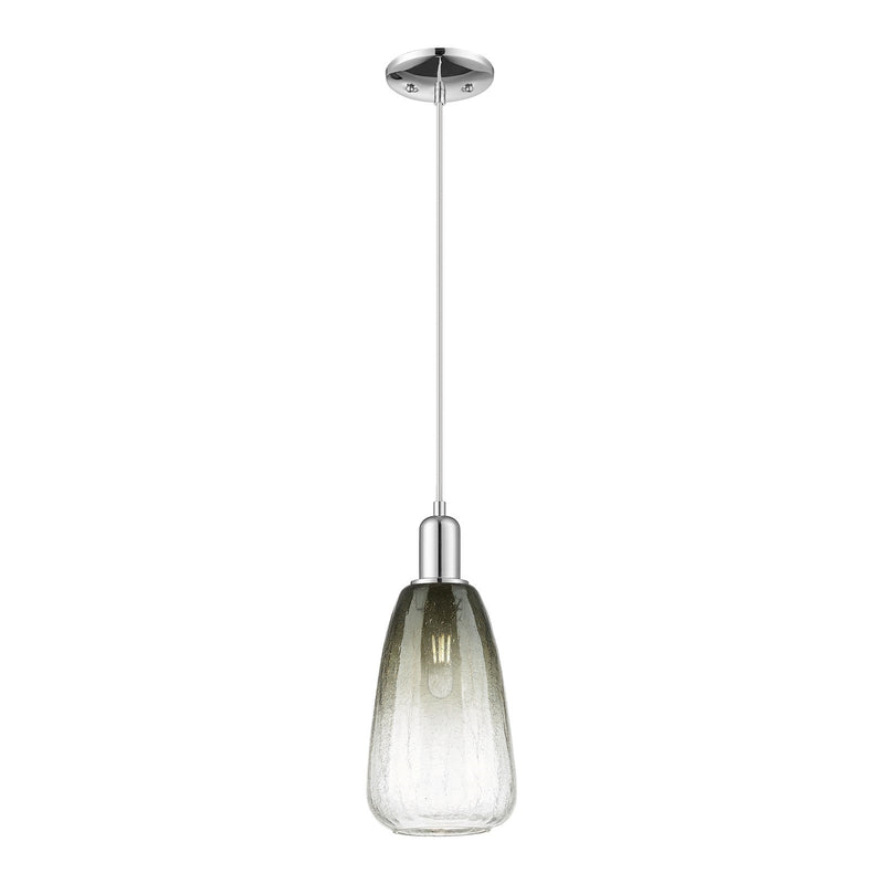Innovations Brookhaven Almond 6in 1-Light Mini Pendant | Industrial Polished Chrome and Slate Glass | Kitchen Island & Dining | Model 716-1P-PC-G480-6SL