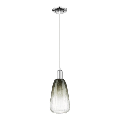 Innovations Brookhaven Almond 6in 1-Light Mini Pendant | Industrial Polished Chrome and Slate Glass | Kitchen Island & Dining | Model 716-1P-PC-G480-6SL