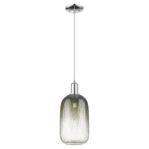 Innovations Brookhaven Cloche 7in 1-Light Mini Pendant | Industrial Polished Chrome and Slate Glass | Kitchen Island & Dining | Model 716-1P-PC-G482-7SL