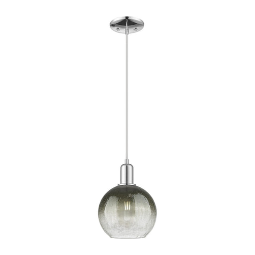 Innovations Brookhaven Globe 8in 1-Light Mini Pendant | Industrial Polished Chrome Steel and Slate Glass | Kitchen Island & | Model 716-1P-PC-G483-8SL