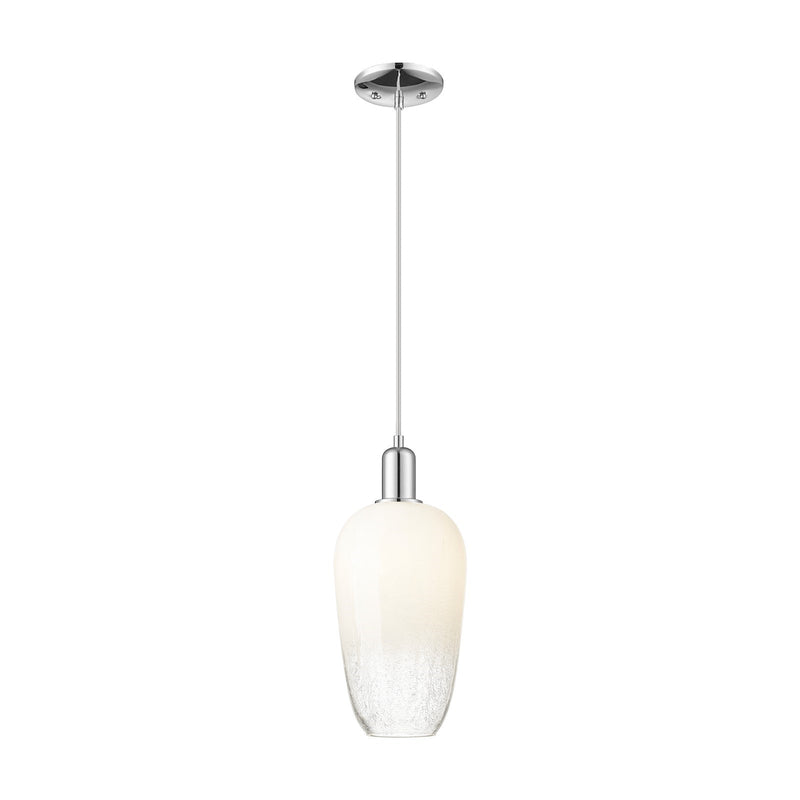 Innovations Brookhaven Flute 7in 1-Light Mini Pendant | Industrial Polished Chrome and Opal Glass | Kitchen Island & Dining | Model 716-1P-PC-G484-7OP